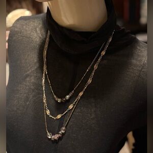 Costume Jewelry- 3 chain necklace by Rachel